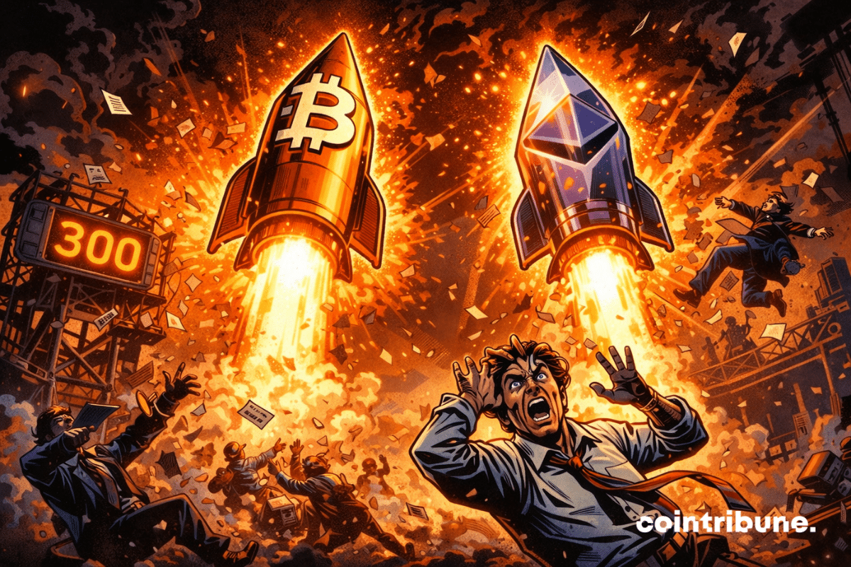 Bitcoin and Ether spark a $300 million bloodbath